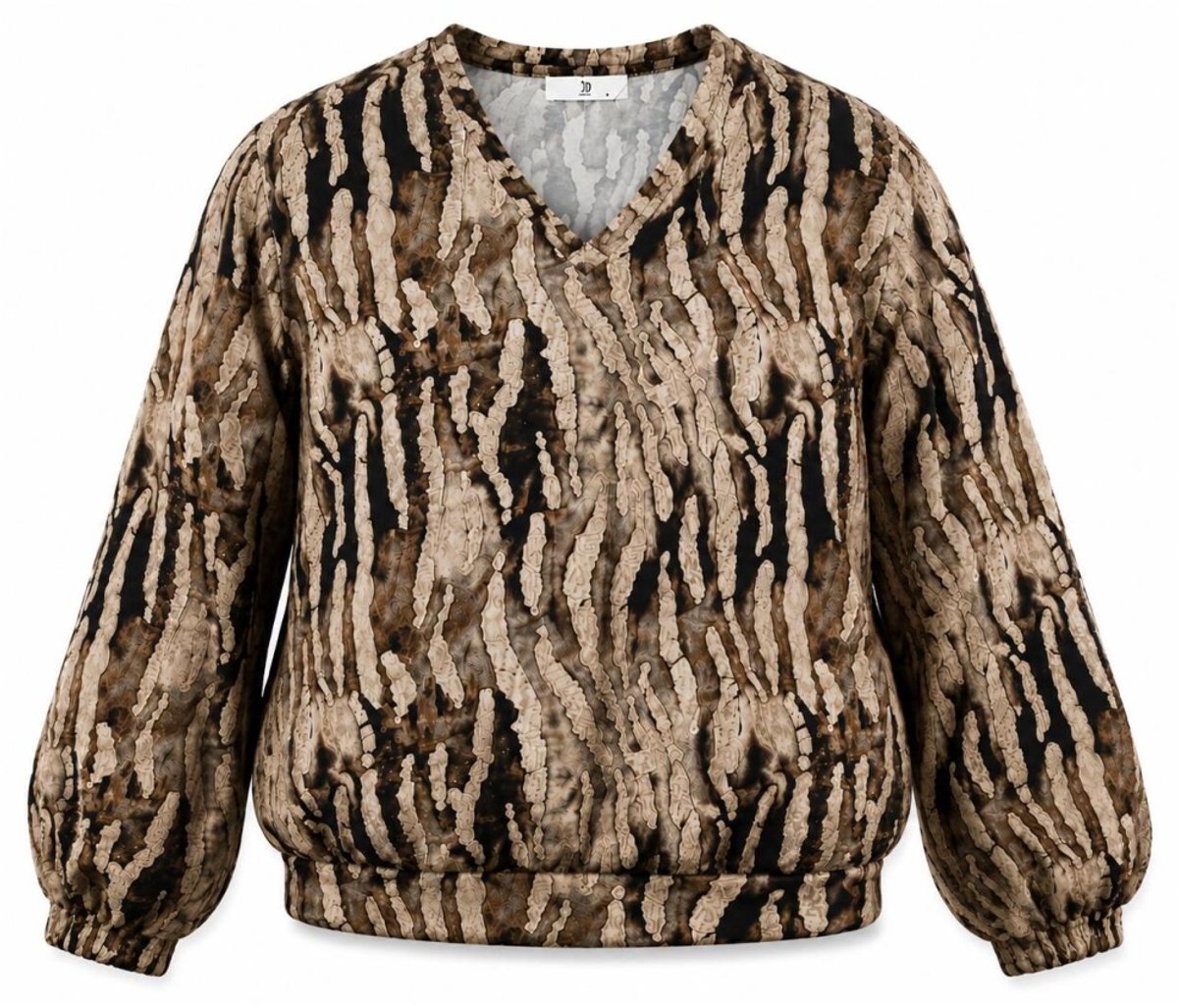 NED T-shirt Veraya Ls Raw Harmony Tricot 26w3 Rh071 01 698 Ginger Brown Dames Maat - XL