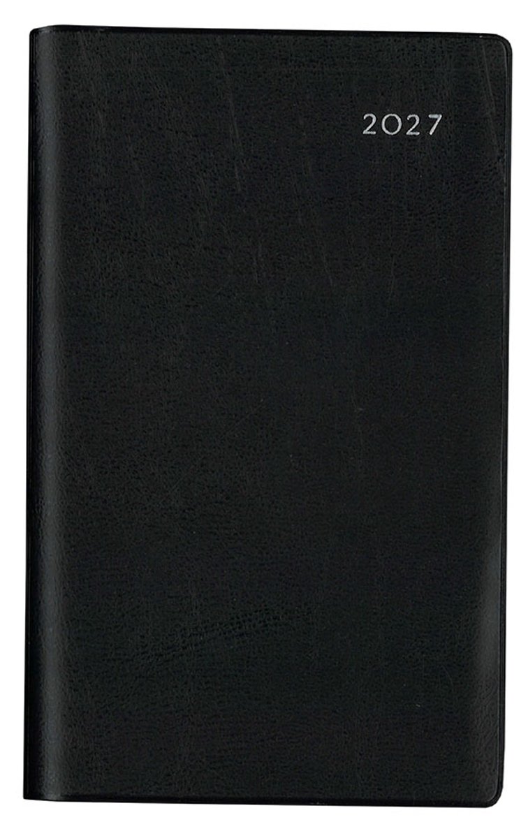 MGPcards - Zak agenda 2027 - H37 Milano - formaat A6 - week - 7 dagen 2 pagina - Nederlandstalig - Made in Italy - PVC omslag - Ring - 15.3 x 8.9 cm - Zwart