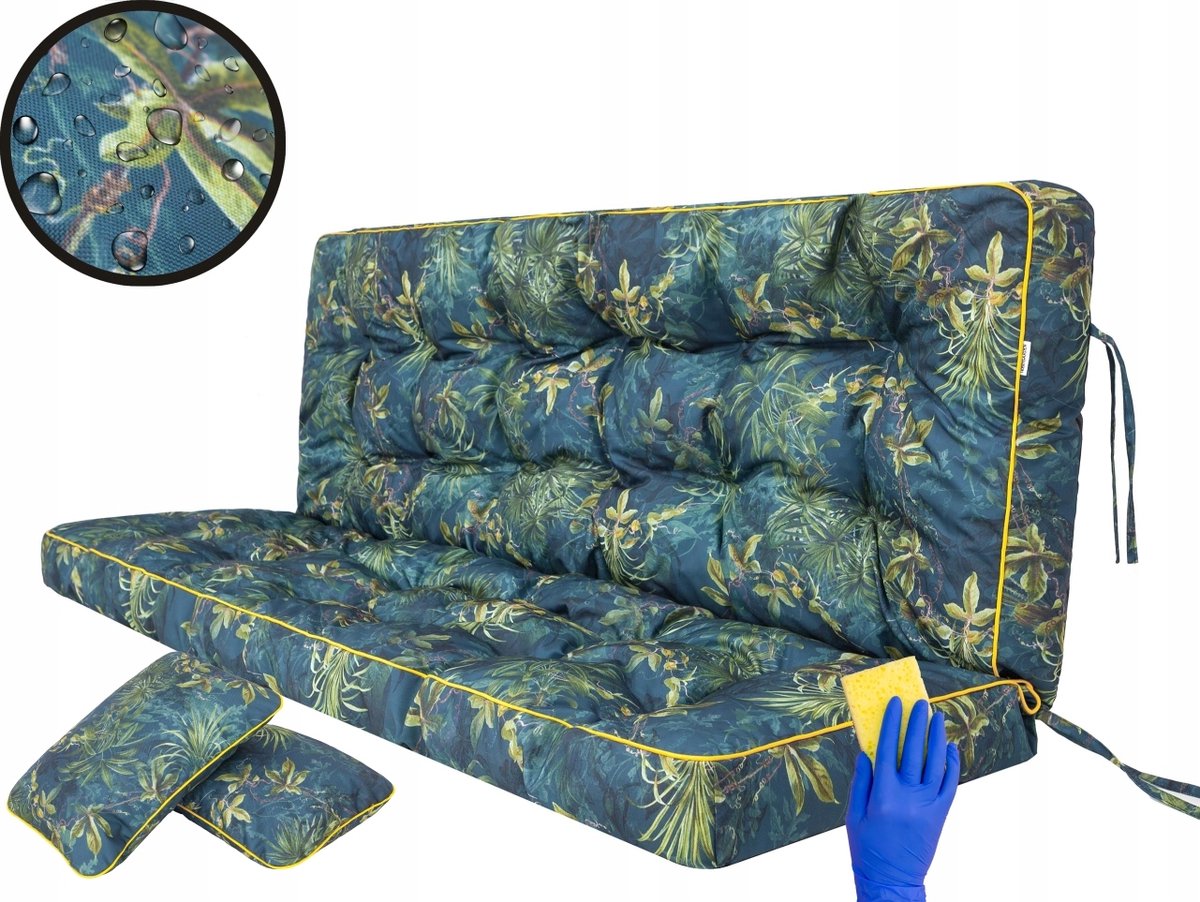 Tuinkussen 120x105cm voor schommelbank, waterdicht met gratis kussens