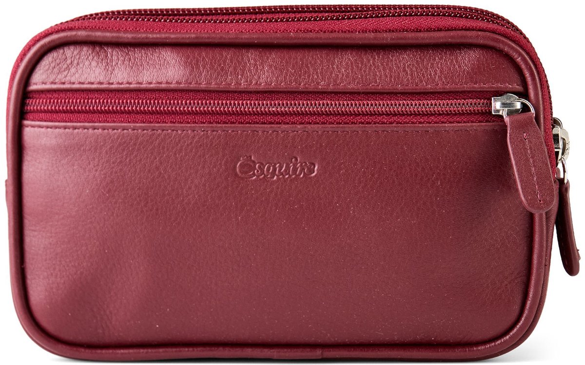 Esquire Leren gordeltas Duo 59 Belt Bag Red wijnrood