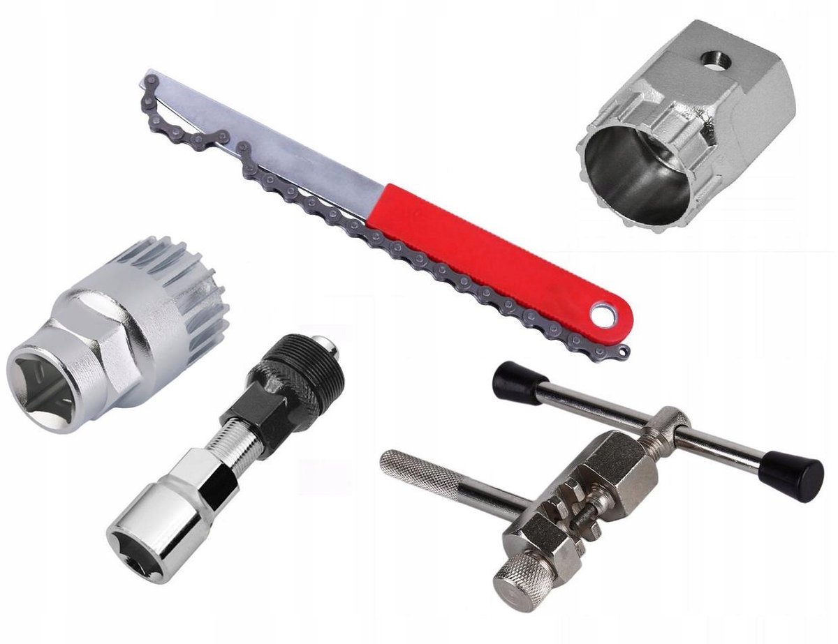 Fietsgereedschap Set: Cranktrekker, Trapas, Ketting & Cassette Sleutels