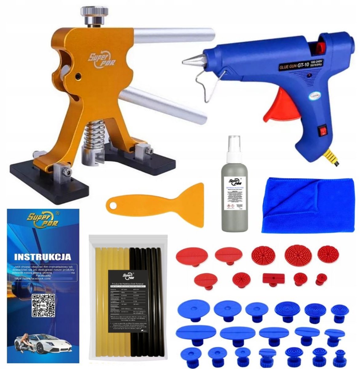 PDR Set: Trekker, Lijmpistool & Accessoires voor Deukreparatie