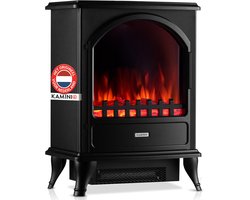 KAMINIO® Leni elektrische haard met verwarming [Zwarte elektrische haard] - Vrijstaande elektrische…