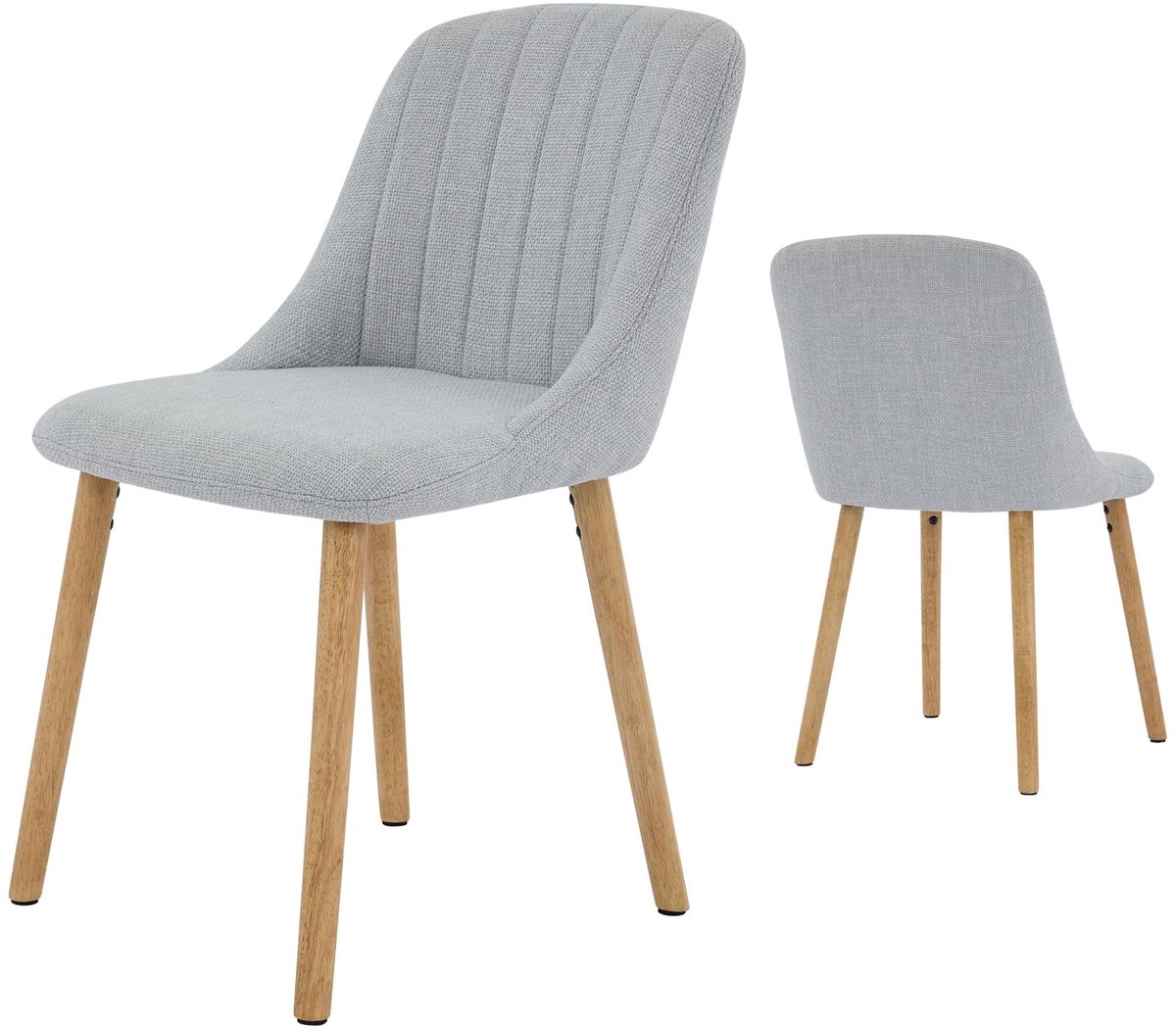 Triumpunpre - Gestoffeerde Eetkamerstoelen Set van 4 - Ergonomische Rugleuning - Stevige Houten Poten - Comfortabele Stoelen voor Keuken En Eetkamer - Grijs