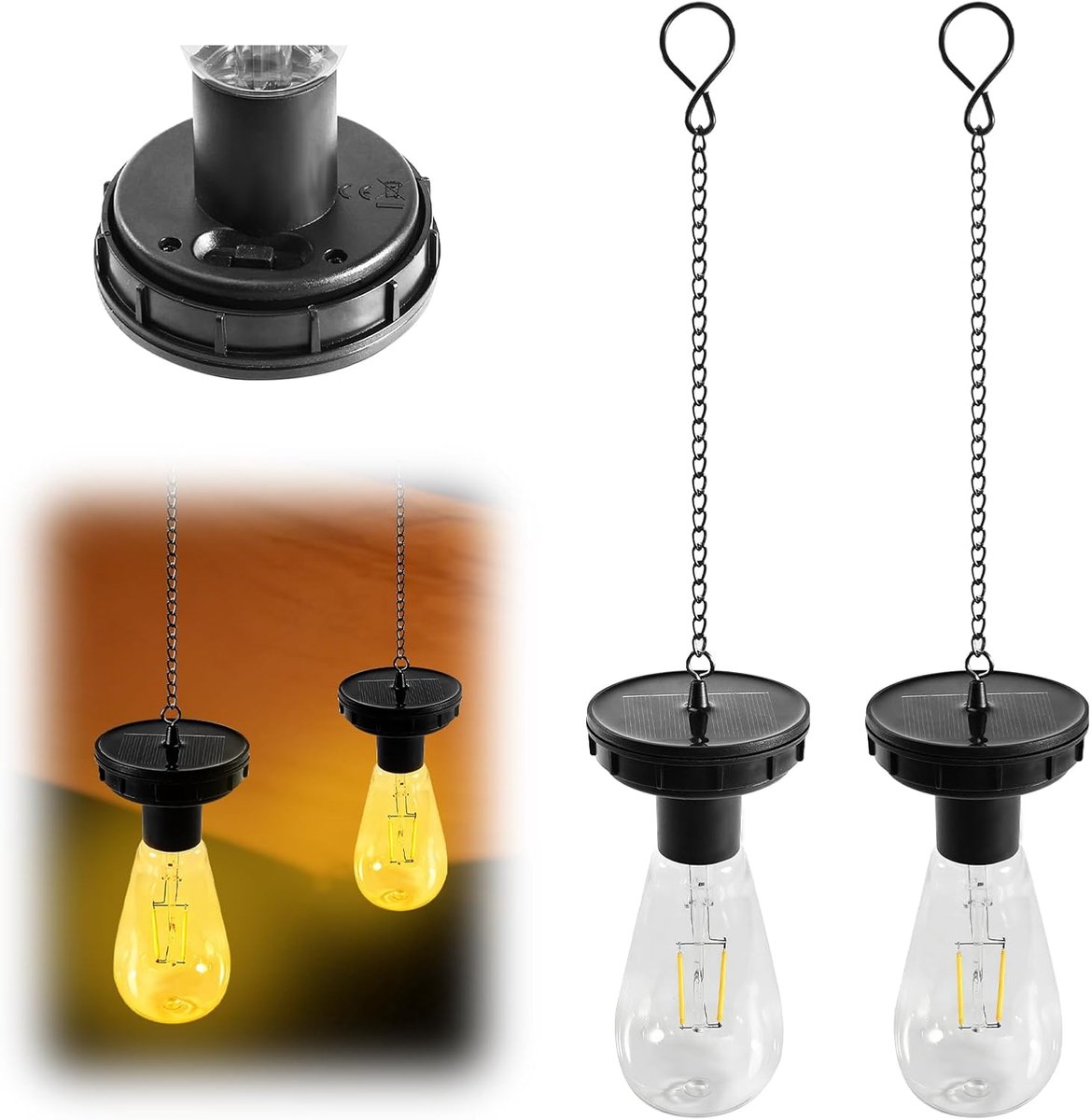 KZQ Set van 2 vervangende accessoires voor solarverlichting - Vervangende afdekkingen voor solarverlichting - Buitenverlichting - Tuinverlichting - Vervangende ophangbeugels voor zonnepanelen