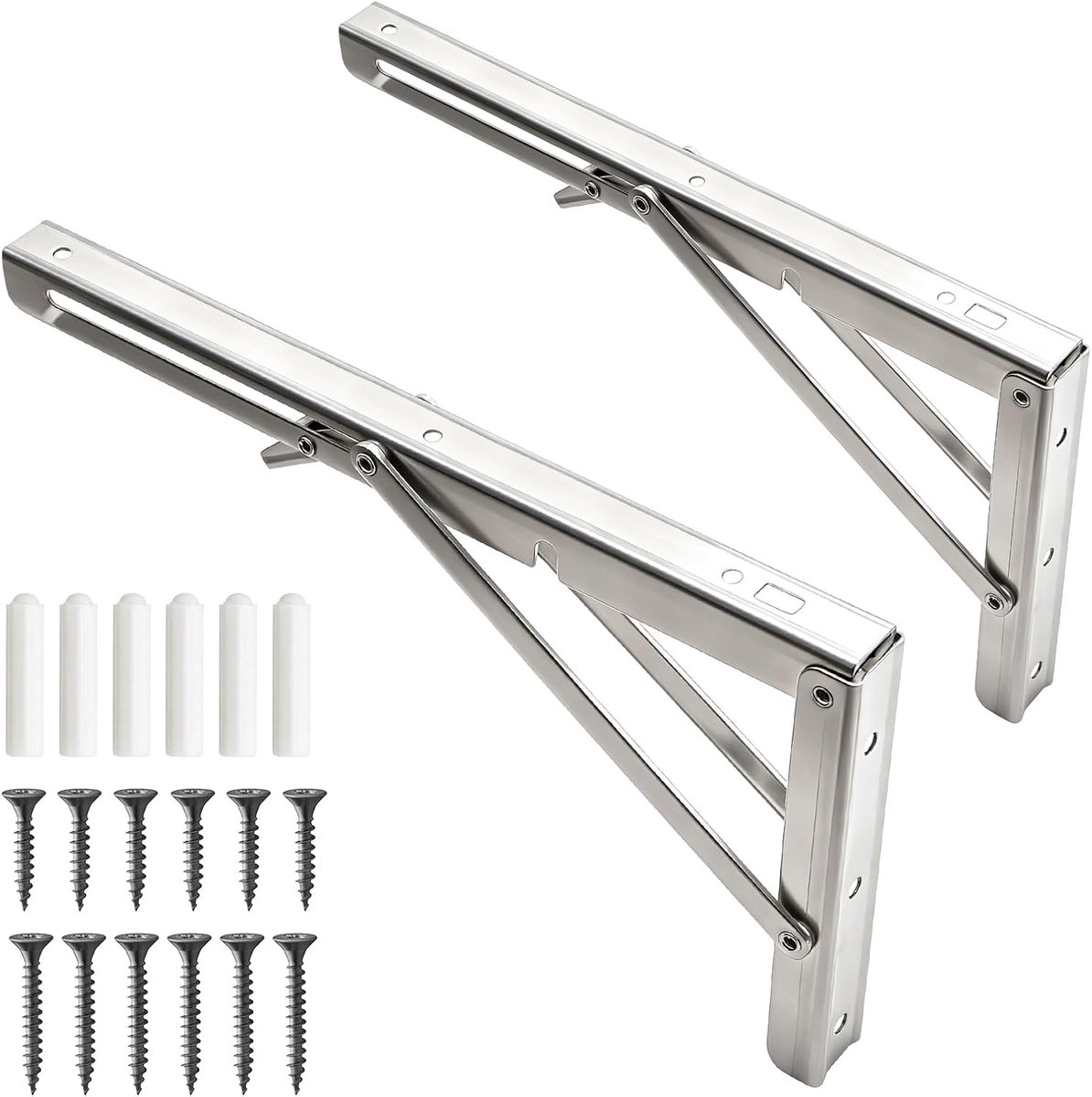2 Pcs Folding Hinge with Lock Folding Console, Heavy Duty Hinge, 90 Degree Shelf Angle, Collapsible, Hinges, Heavy - ShopVlot