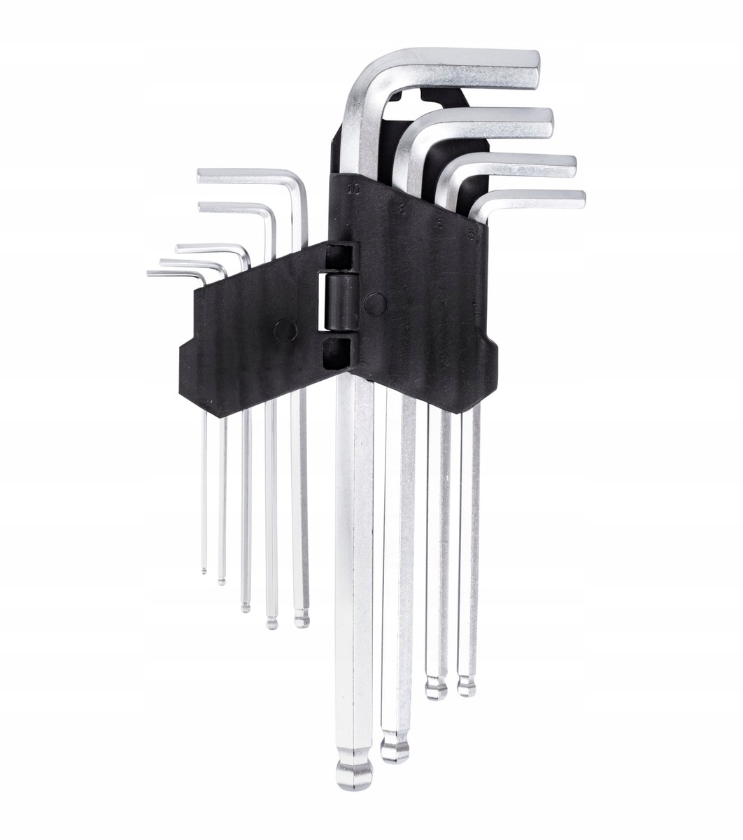 9-delige Inbussleutelset met Kogelkop (1.5-10mm) - CrV Staal