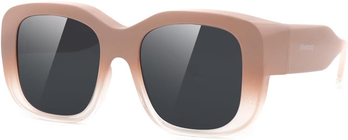 Meeloog Women's Oversized Polarized Sunglasses - Glasses Cover for Car Trips MST0066 - ShopVlot