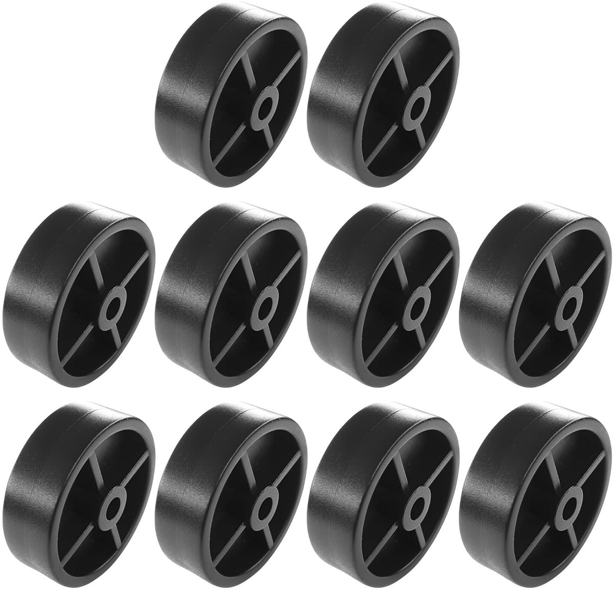Kunststof Wielen - Zwart - 45 mm - Harde Plastic Rollen voor Meubels en Schuifdeuren