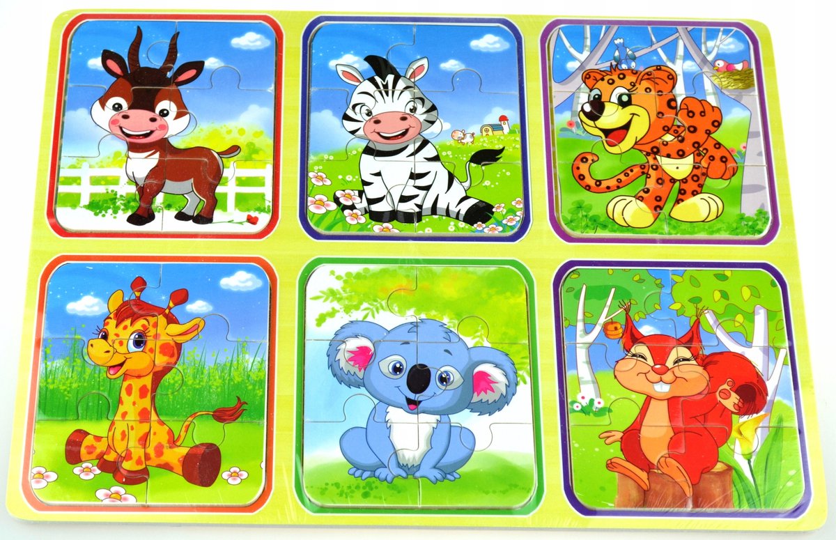 Educatieve Houten Puzzels 6 Stuks, 36 Elementen