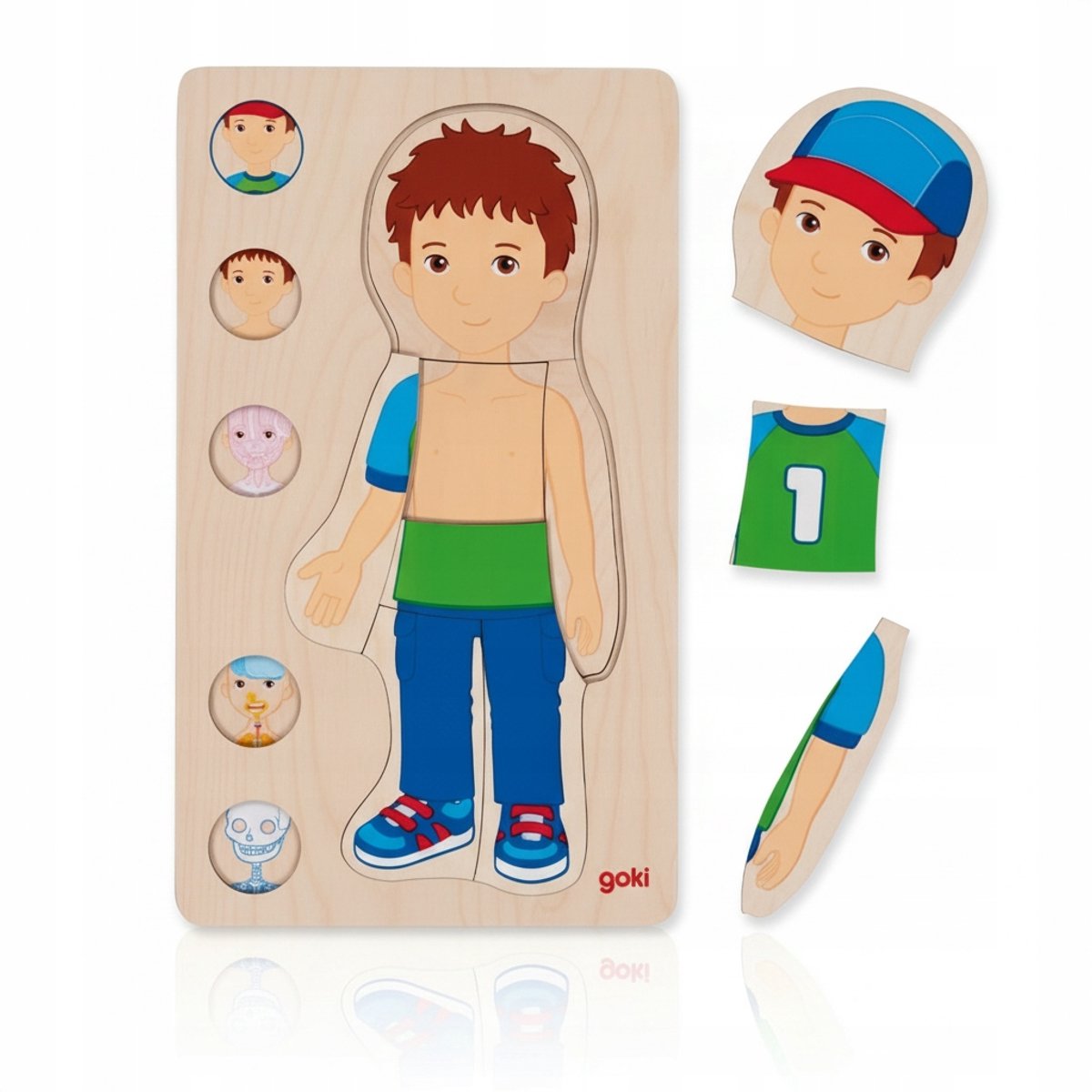 Gelaagde Houten Lichaamsbouw Puzzel voor Kinderen - Anatomie Leren