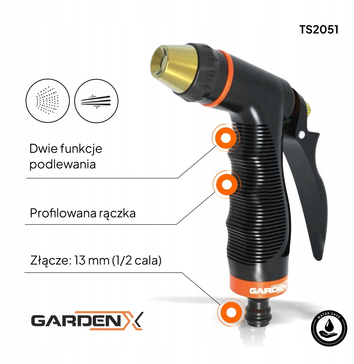 GARDENX TS2051 Sproeier: 2 Functies voor uw Tuin