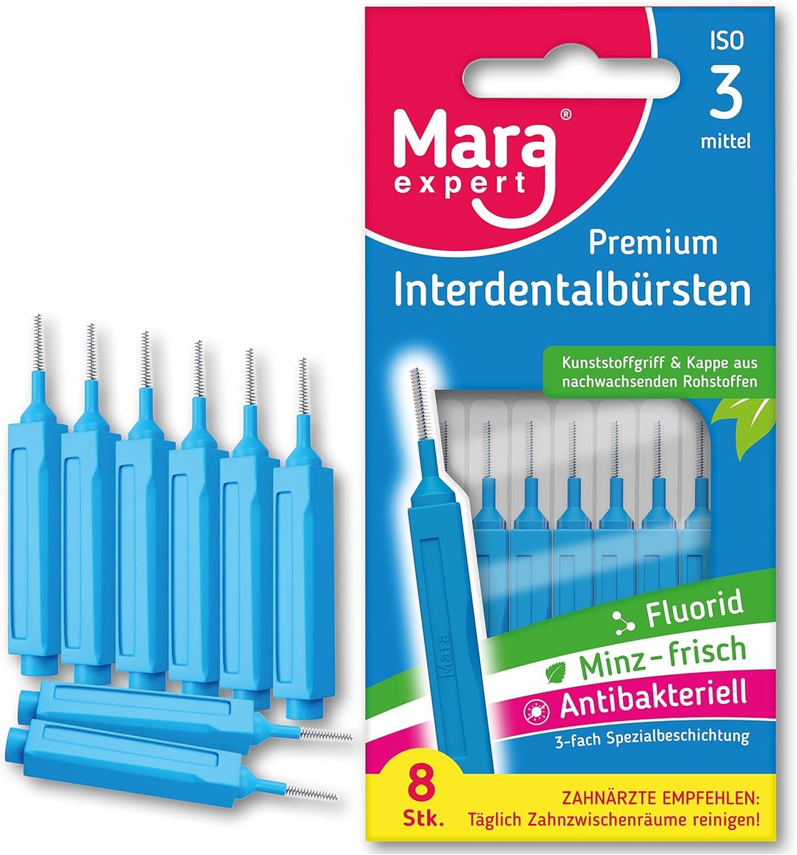 Interdental borstel 0.6 mm - bioplastic - mint smaak - dagelijks gebruik voor sterke tanden - ShopVlot
