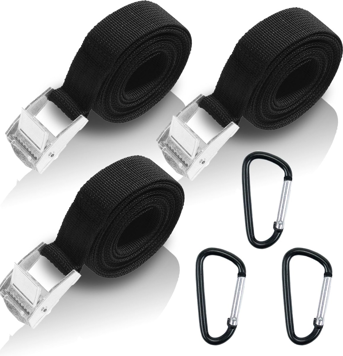3 Stuks Spanband met Ratsche, 3M x 25mm, Tot 250 kg Belastbaar