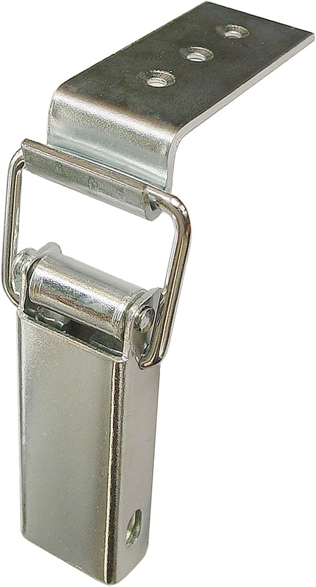 Kassatelsluiting met haak - Veiligheidsgrendel - Deuren beveiligen - Rechte tegenhaak - 115 x 48 x 5 mm - Zilver