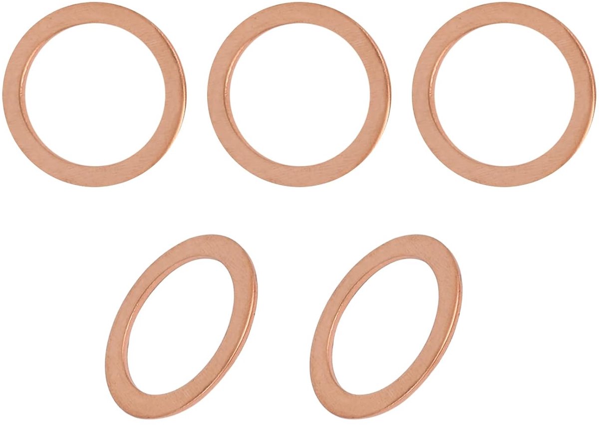Koperen afdichtringen 20mm x 27mm x 1mm - vlakke ring - geschikt voor M20 schroeven - betrouwbare afdichting - ShopVlot
