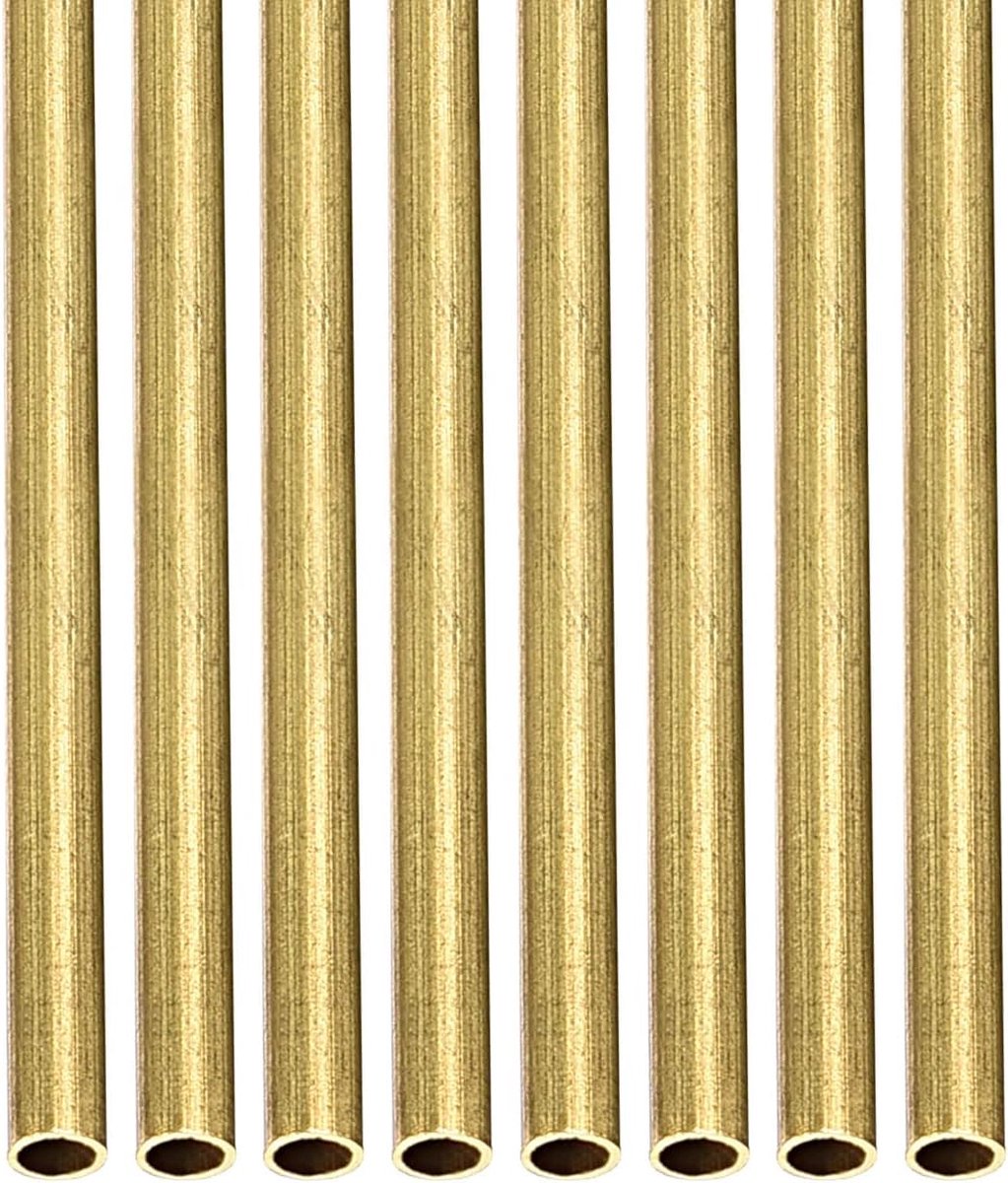 Messing buis 2mm x 0.2mm x 300mm - ronde metalen buizen - ideaal voor machinebouw en decoratieve frames - ShopVlot