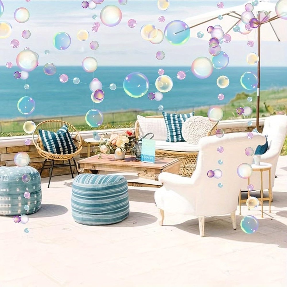 Feestdecoratie onderwaterbellen - 6 Rijen regenboog garlands - Translucent effect - Perfect voor verjaardagsfeest - ShopVlot