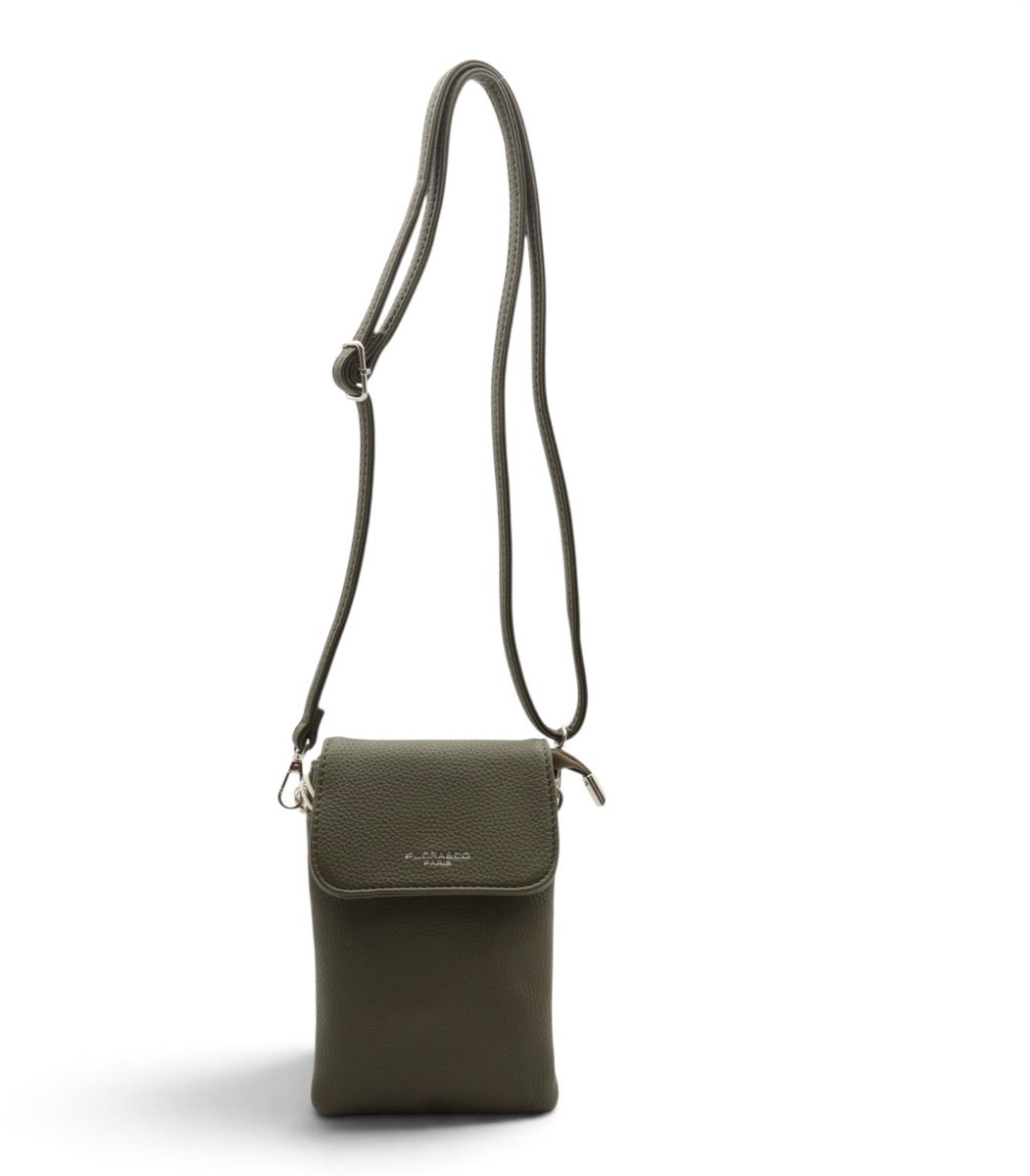Flora&Co - Paris - Handig Crossbody hand/telefoontasje voor mobiel - gsm - kaki
