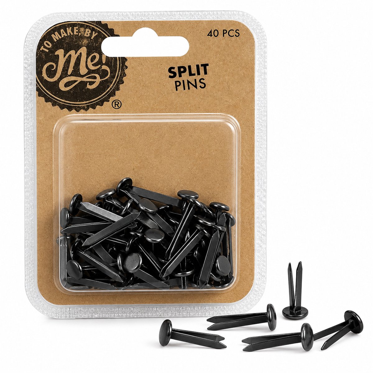40 Stuks Premium Splitpennen – Metalen Brads – Zwart – Voor Scrapbooking, Kaarten Maken, Knutselen & DIY – Papierbevestiging