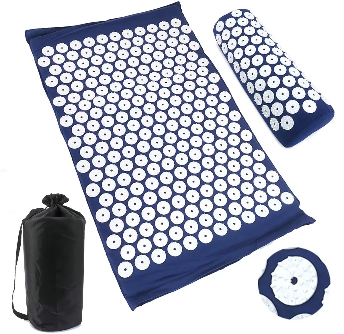Acupressuur Massagemat en Kussen Set – Pijnverlichting, Stressvermindering en Rugpijn Massage – Yoga Spike Mat voor Ontspanning, Therapie, Fysiotherapie en Thuisgebruik