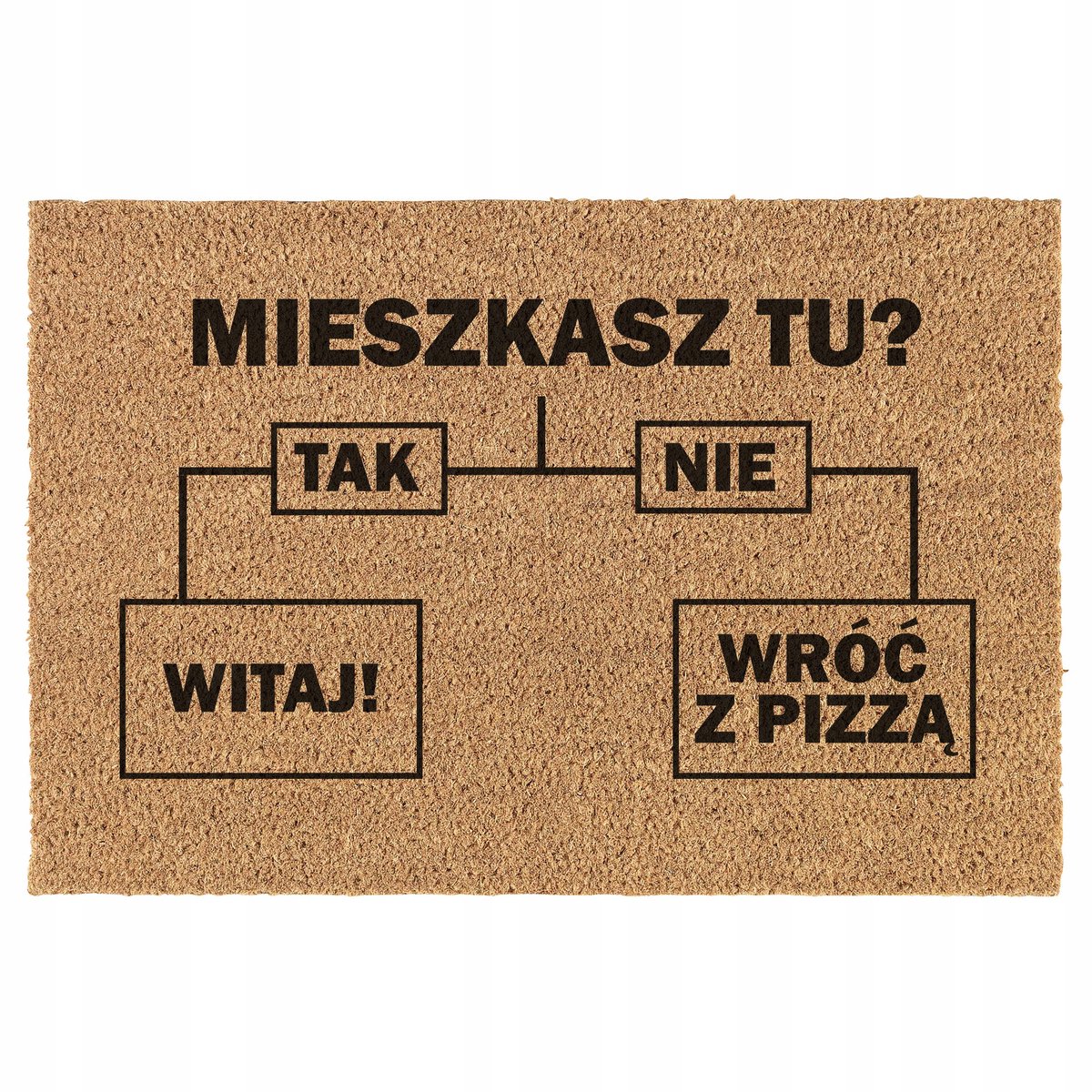 Kokosvezel Deurmat - Pizza Design - 60x40 cm
