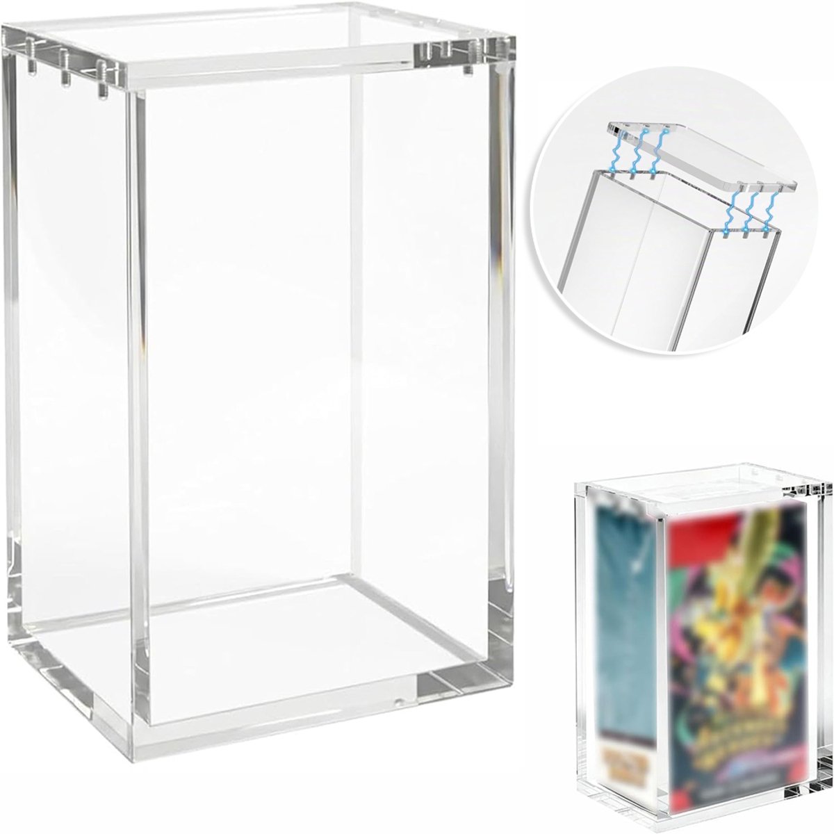 Transparante Acryl Vitrine Met Magnetische Afdichting - 360° Kristalhelder Stof- En Vochtbestendig - Voor Kaartpakketten, Modellen En Verzamelobjecten