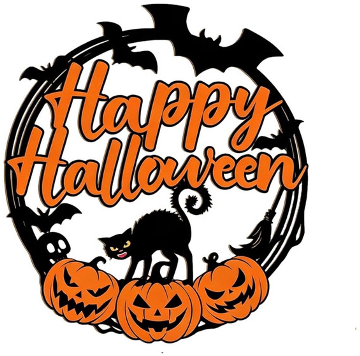 Hangend pompoenornament – ​​25 x 28 cm – Houten Halloween-bord voor de voordeur – Halloween-deurbordje – Wandhanger – Decoratie voor deur en muur – Pompoen-wanddecoratie – Sfeervolle decoratie voor Halloween-feest – Hangend bord voor huis, terras