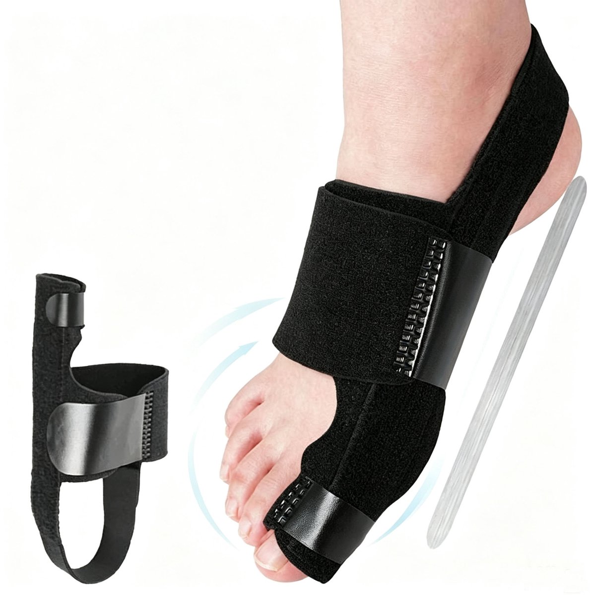 Namajunas – 2-delige hallux valgus corrector – Siliconen teenscheider en hallux valgus corrector, verstelbare spalk voor de grote teen, geschikt voor dag- en nachtgebruik, comfortabele unisex teenorthese voor gevoelige of gebogen grote tenen.