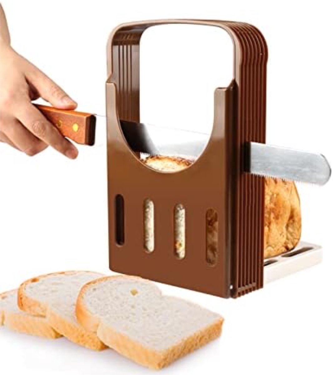 DYVNS® Broodsnijder Hulmiddel - Broodsnijmachine Handmatig - Brood Snijden - Opvouwbaar en Verstelbaar