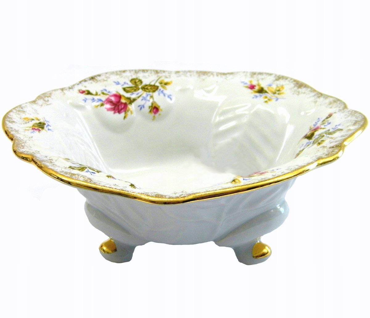 Okrągła Owocarka 29cm - Porselein met Gouden Decoratie