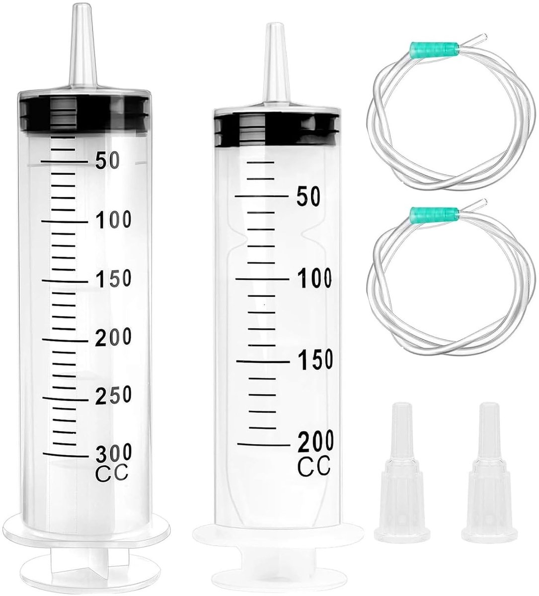 Grote Spuitset - Transparant - 200 ml + 300 ml - Duurzaam Polypropyleen - Voor Laboratorium en Industrie