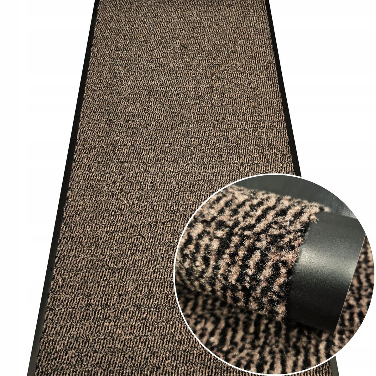 Deurmat op maat 90cm breed - Grijze/bruine loopmat voor kantoor & huis