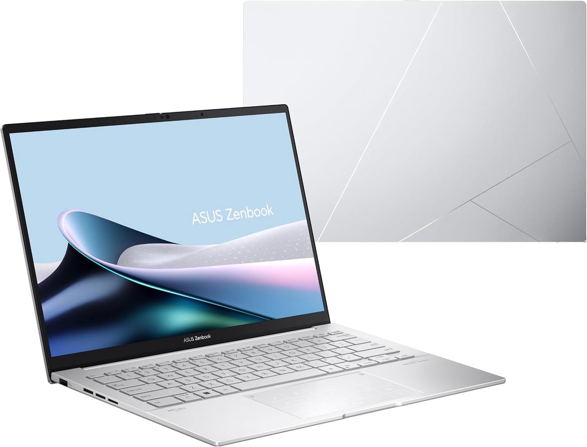 ASUS Zenbook 14 OLED UX3405CA-QD1481W - Laptop 14 inch - Spaans QWERTY-toetsenbord (Intel Core Ultra 7 255H, 16 GB RAM, 512 GB SSD, ARC 140T, Windows 11 Home) Silver Fog