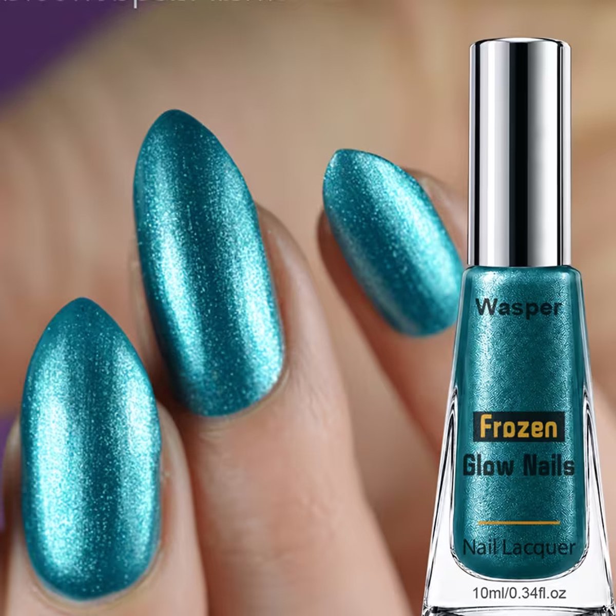 Glacier Blue Mermaid Chrome Nagellak – Reflecterende Metallic Blauwe Nagellak met Frozen Glow