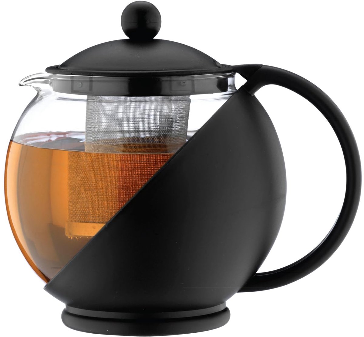Famanu – Theepot voor 4-6 personen, 1,2 L, zwart
