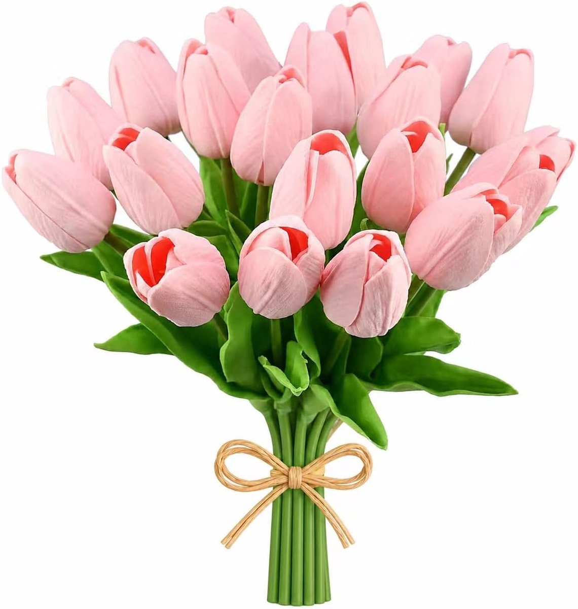 Casalora Kunsttulpboeket – Kunstbloemarrangement – ​​Kunstbloemen –10 stuks - Kunsttulpen – Kunstboeket – Boeket van kunstbloemen – Decoratief bloemarrangement – ​​Geschikt voor bruidsboeketten en woondecoratie – Lichtroze