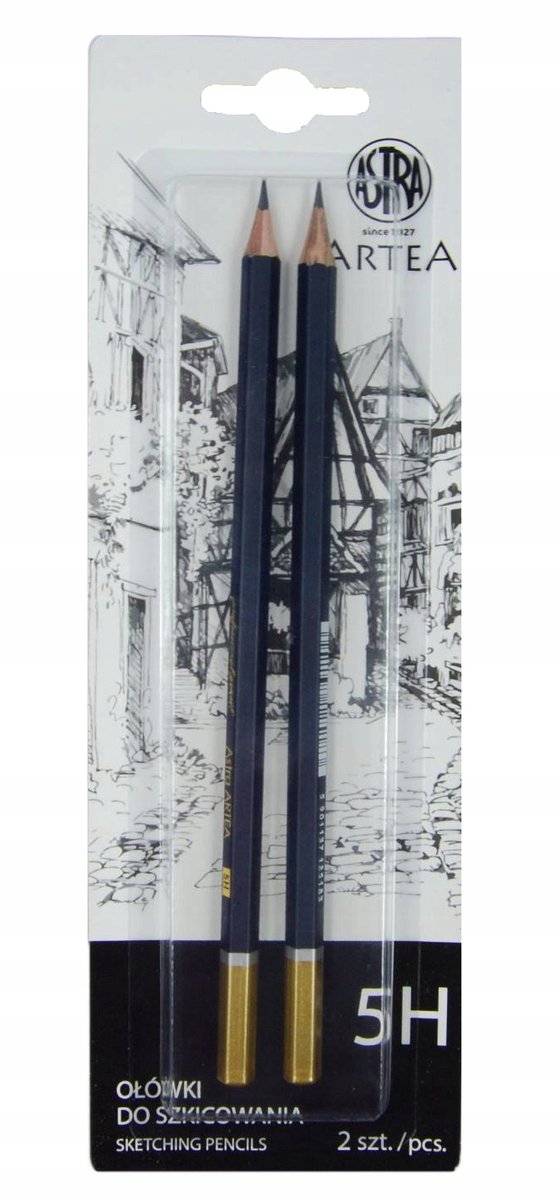 Astra Artea Tekenpotloden 5H Blister 2 Stuks