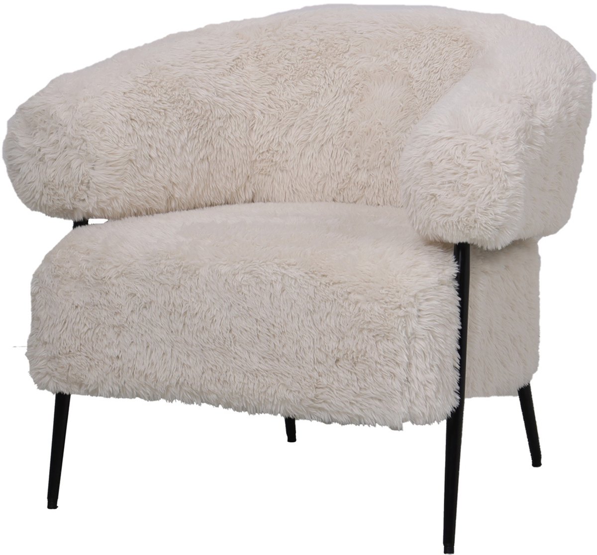 DÉJA Living Fauteuil Bogo Fluffy - Beige Stof - 86x74x78cm