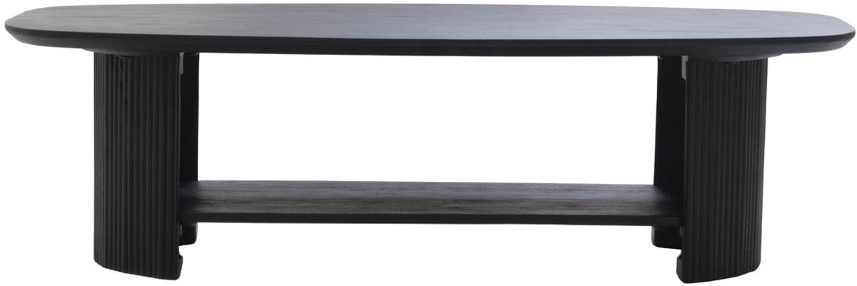 Giga Meubel Salontafel Lorna - Deens Ovaal Zwart Hout - 130x70x38cm