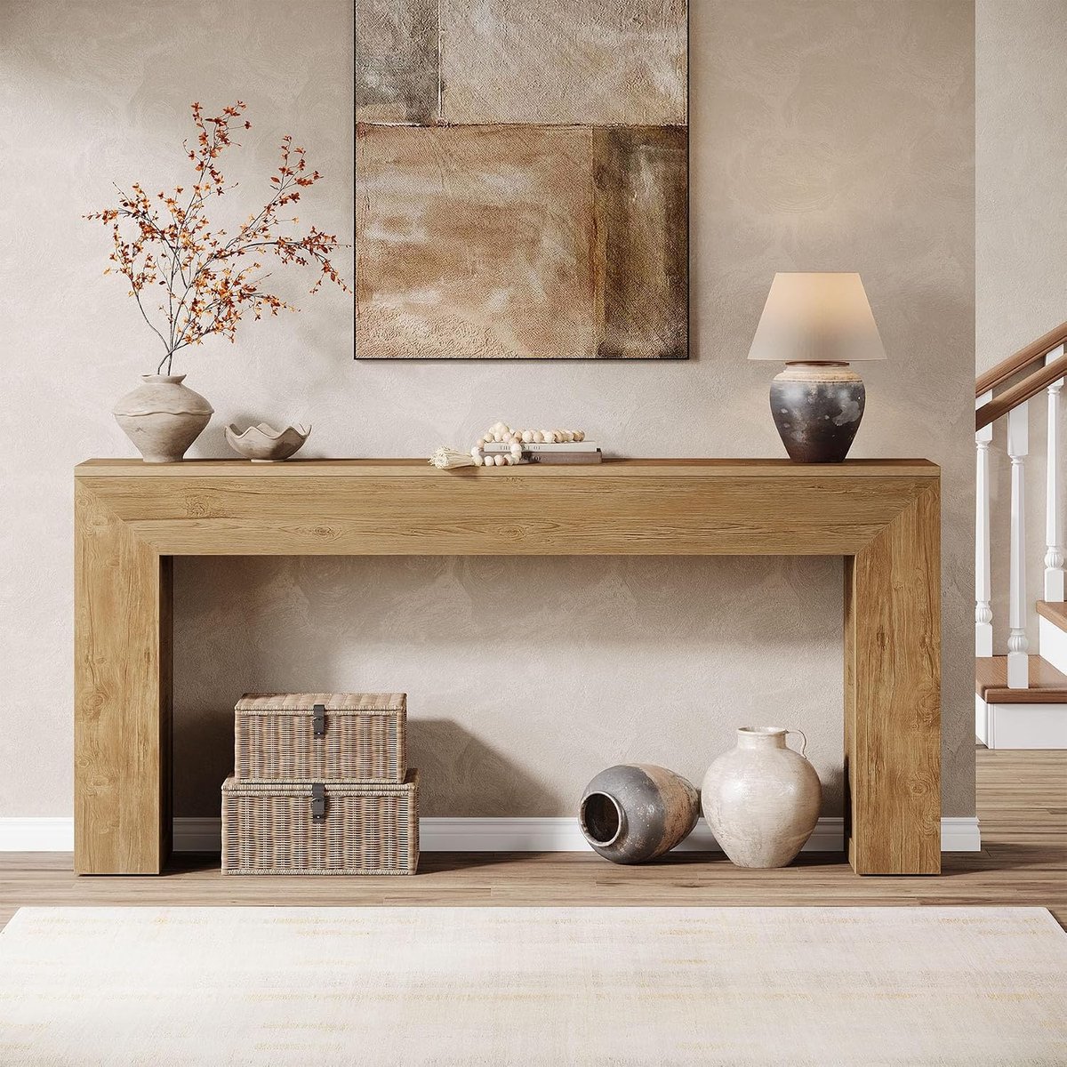 Tribesigns Consoletafel - Sidetable - 160 x 30 x 80 cm - Bruin - Console Tafel voor Hal, Woonkamer, Entree