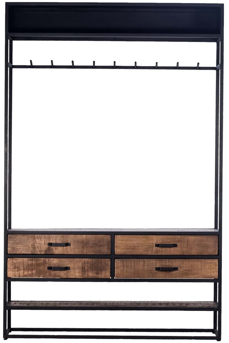 Giga Meubel Kapstokkast Lino - Hout - 9 Haken - 130x35x200cm