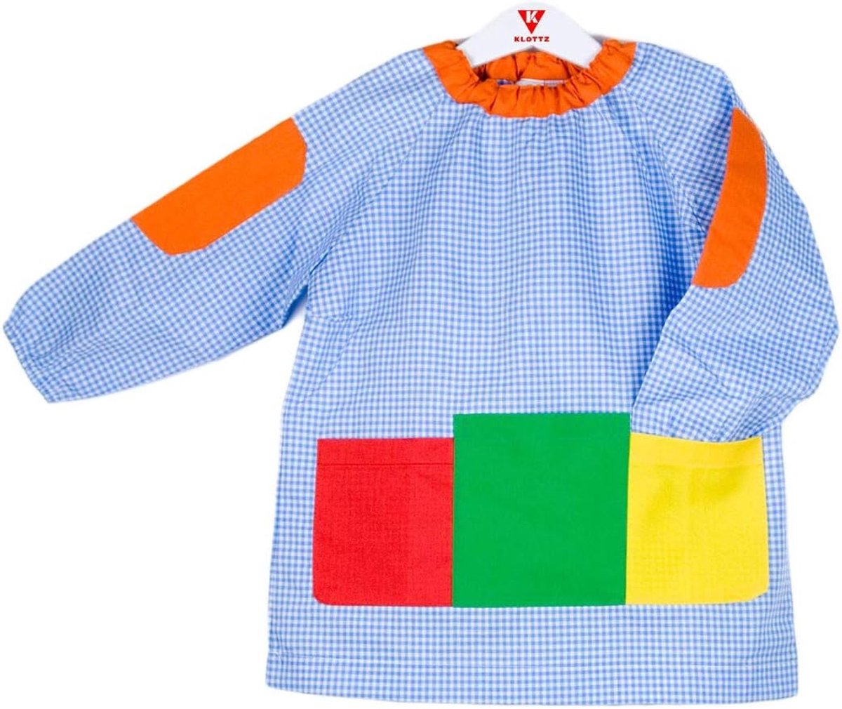 Schilderschort voor kinderen - helderblauw - geschikt voor kleuters - beschermt kleding tijdens creatief spelen - ShopVlot