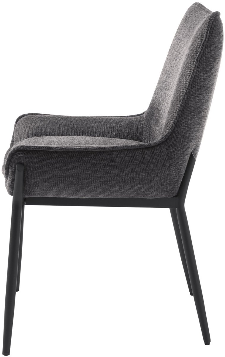 Giga Living Eetkamerstoel Calgary - Donkergrijs - Metaal & Polyester - Set van 2