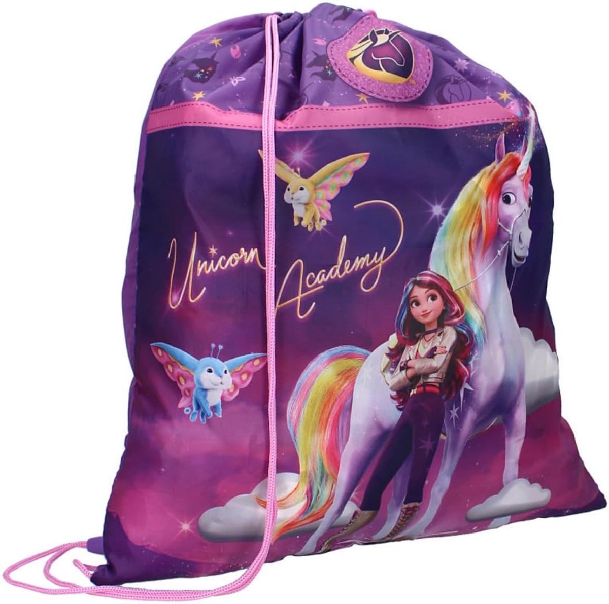 Sporttas voor kinderen 44 x 36 cm - roze en paars - multifunctioneel - ideaal voor gym - ShopVlot