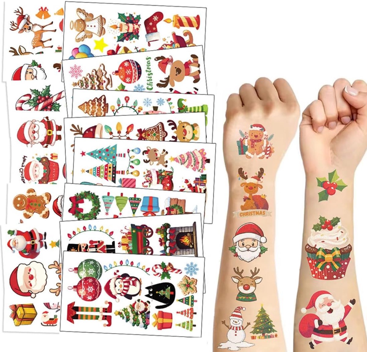Kersttattoos kind - glow in the dark - 20 stuks - ideaal voor adventskalender - ShopVlot