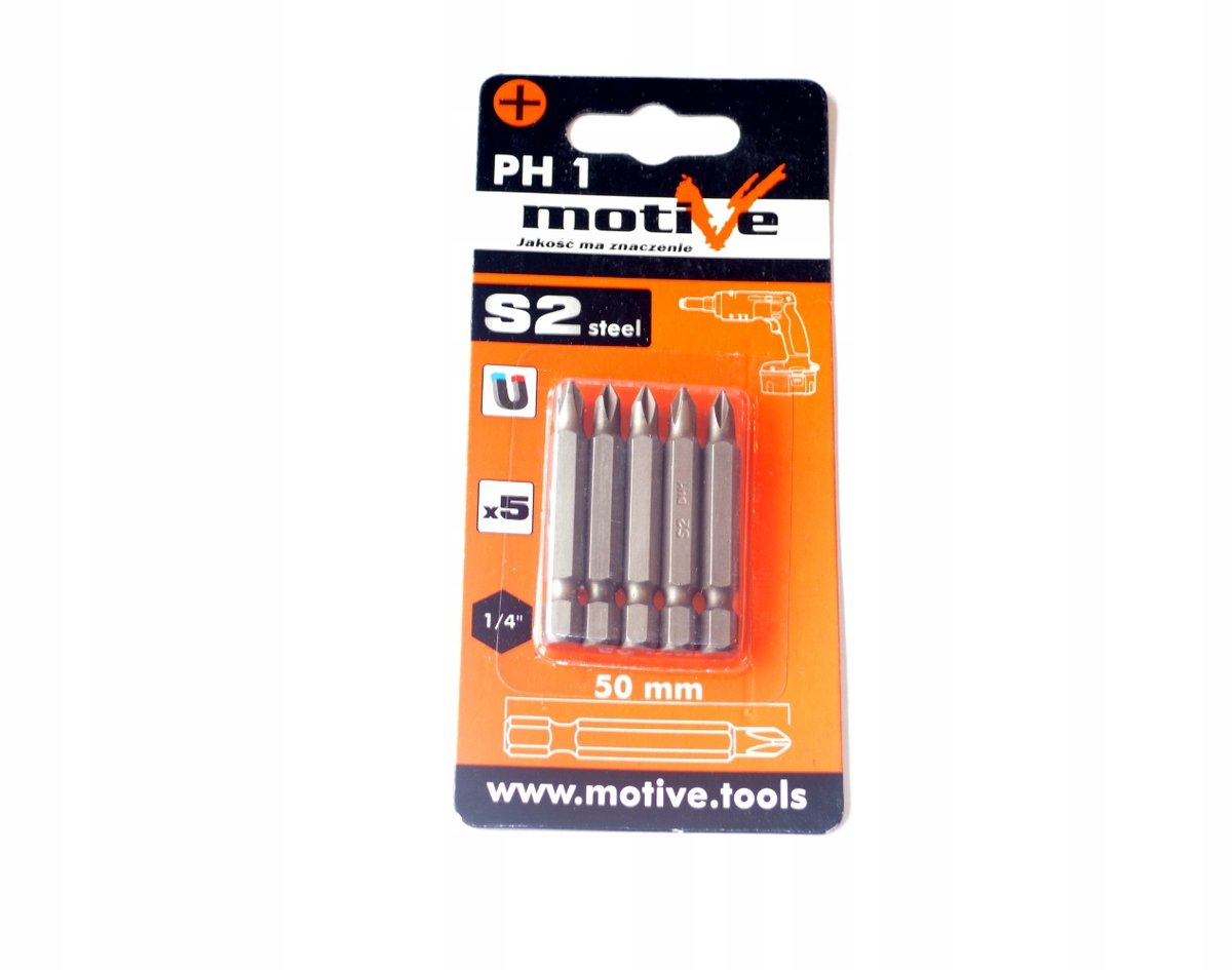 5x Schroefbit PH1 50mm magnetisch - Merkloos