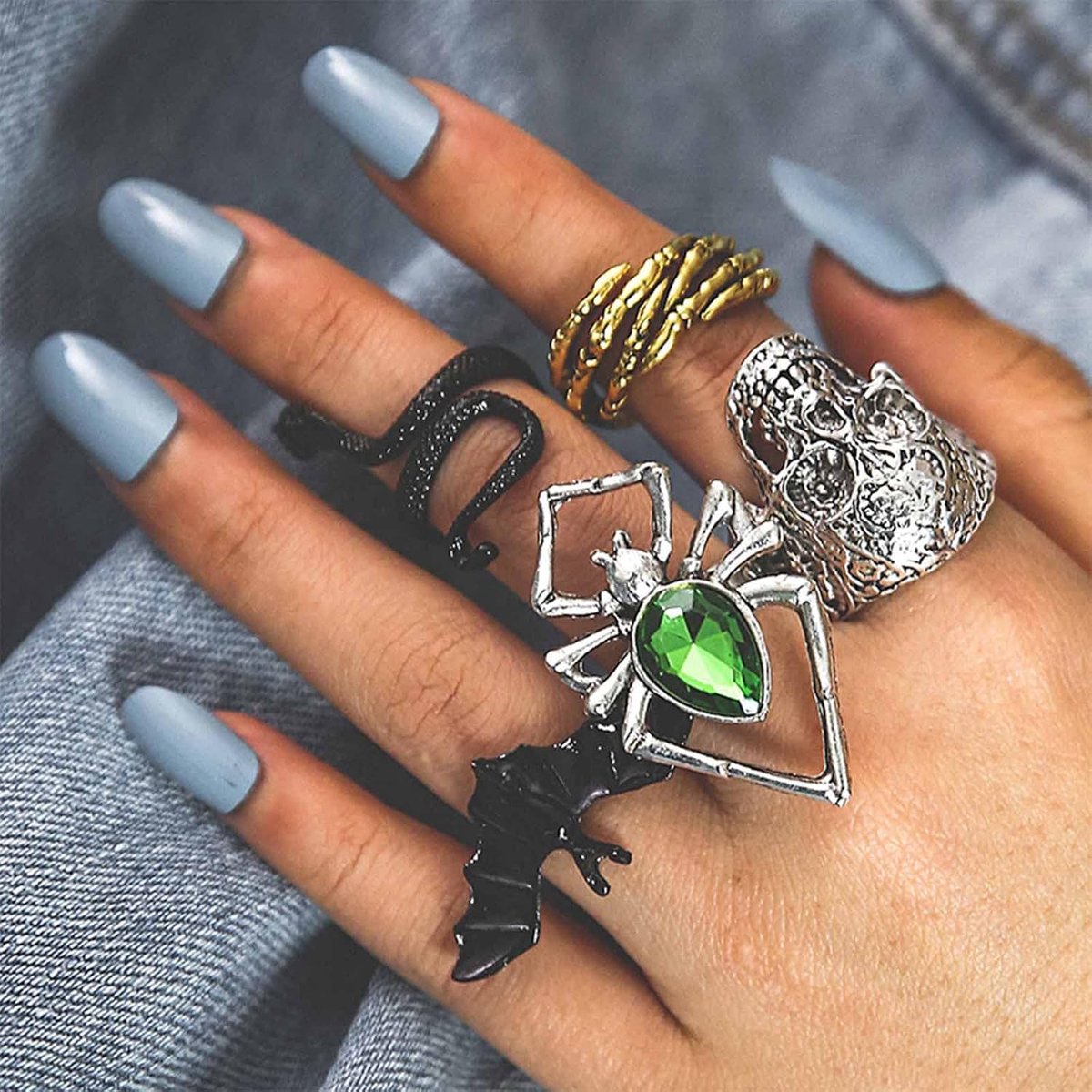 Halloween knokkelringen set - 5-delig - gothisch ontwerp - uniek voor elke gelegenheid - ShopVlot