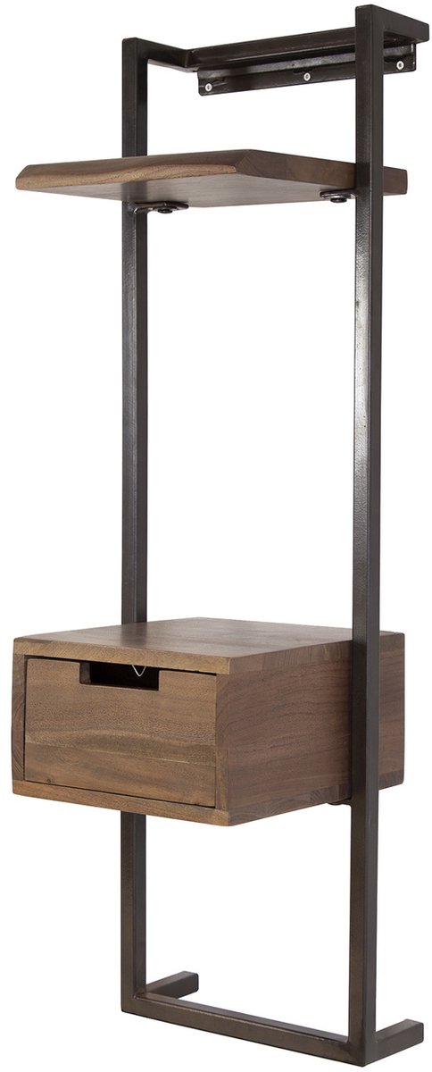Giga Living Nachtkastje Air Solid Xs - Bruin Hout - 30x30x100cm