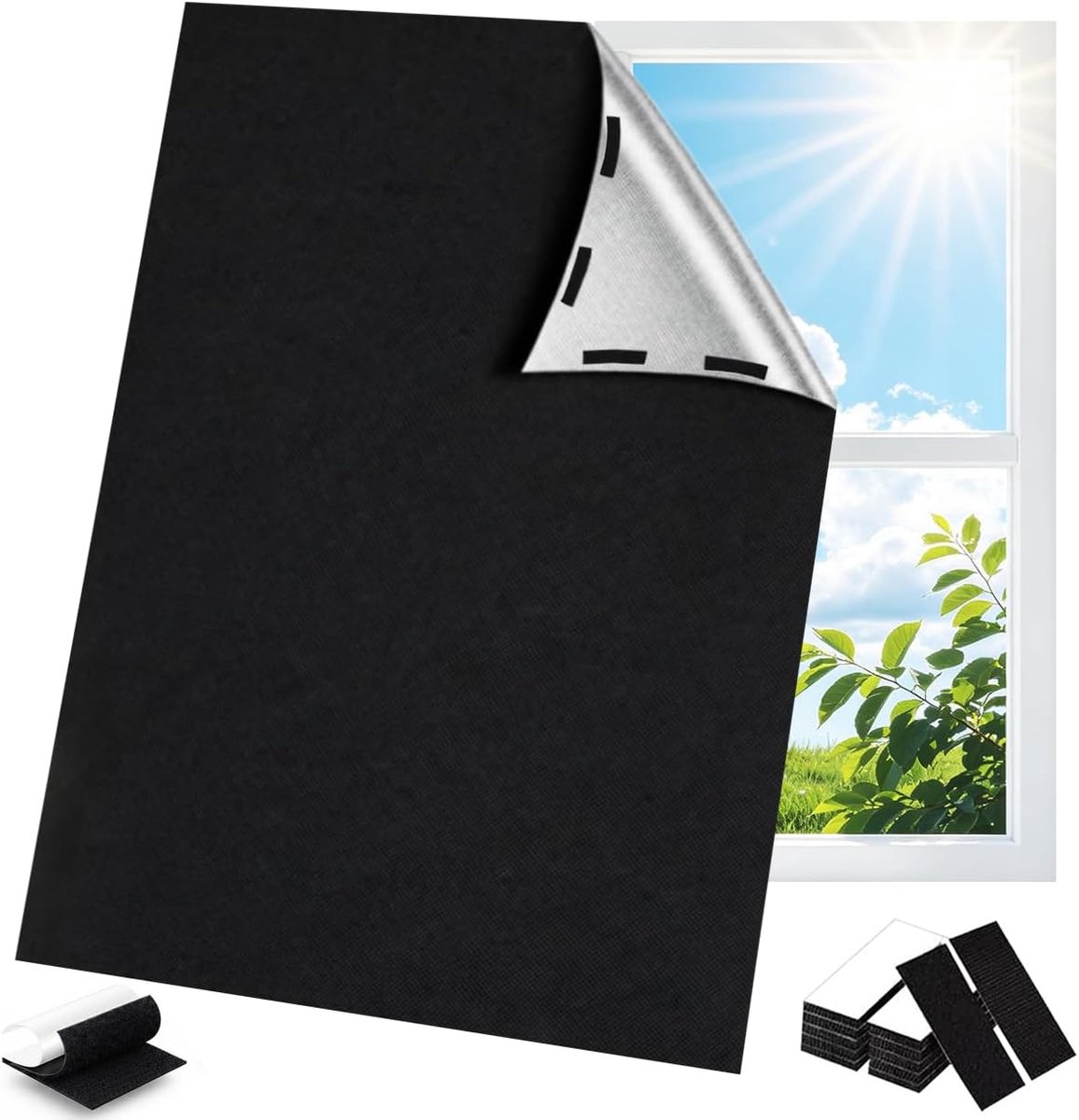 Verduisterend rolgordijn 100 x 145 cm - verduisteringsstof - thermisch - ideale zonwering - ShopVlot